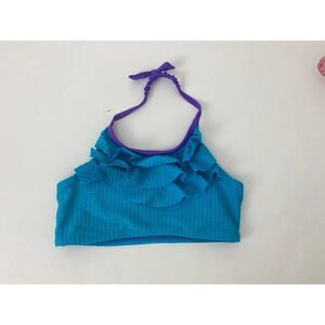 Jessica Simpson Swim Top Blue Purple Halter Swimsuit Top - Girls Size 8